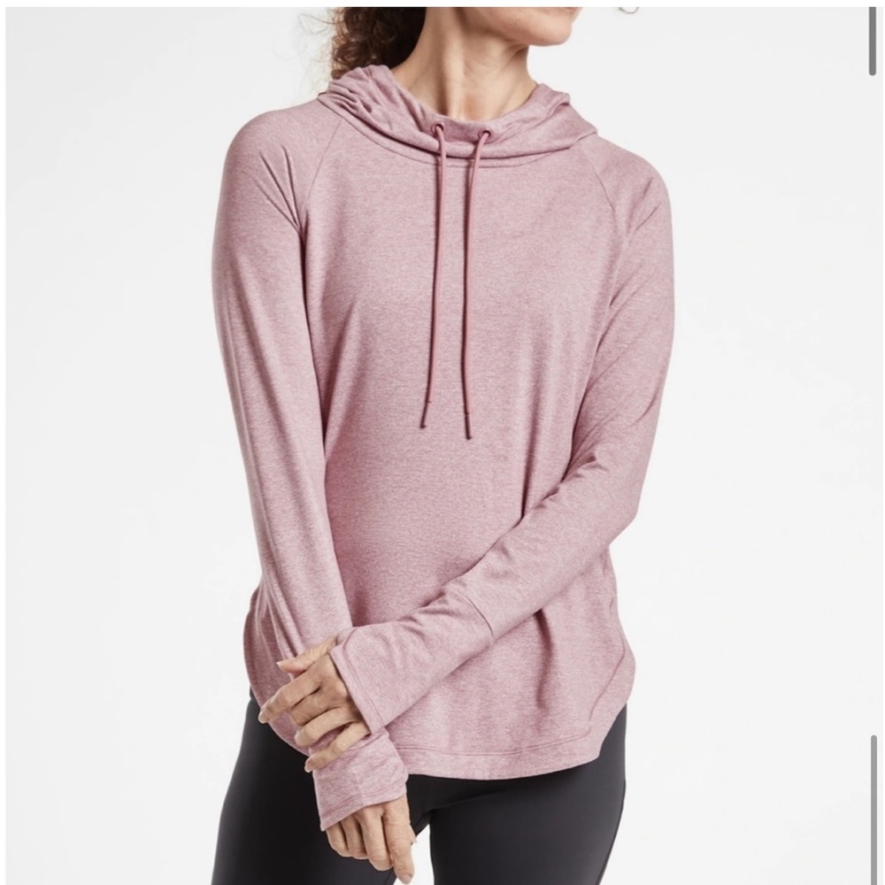 Athleta uptempo hoodie size small light pink active wear gym